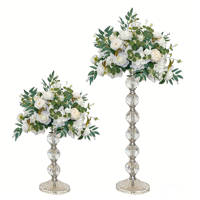 Support de présentation de fleurs pour centre de table de mariage et de la Saint-Valentin LANJO, moderne, en acrylique noir, de haute qualité, durable et incassable