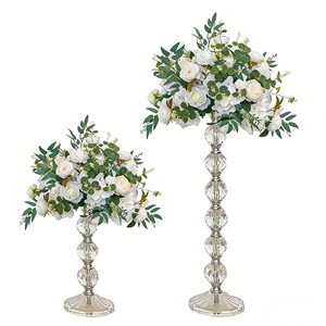 Support de présentation de fleurs pour centre de table de mariage et de la Saint-Valentin en acrylique noir moderne LANJO - Product Image 3