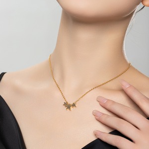 สร้อ<span class=keywords><strong>ย</strong></span>คอตัวอักษรตัวแรกดาวสีทอง18K สร้อ<span class=keywords><strong>ย</strong></span>คอสแตนเลส3ชิ้นสร้อ<span class=keywords><strong>ย</strong></span>คอดาวของขวัญวันเกิดสำหรับผู้หญิงภรรยาวัยรุ่นน้องสาว - Product Image 2