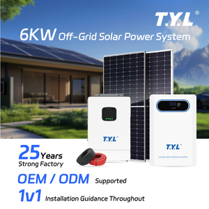 Système d'énergie solaire hybride 6000W - Solution hors réseau pour climatiseur, réfrigérateur, télévision - Product Image 1