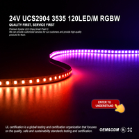 Luces de Escenario de Alto Brillo, PCB de 8 mm, Resistentes al Agua para Exteriores, 24 V, Direccionables, 120 LED/m, UCS2904 RGBW, Tira de LED Flexible SMD3535