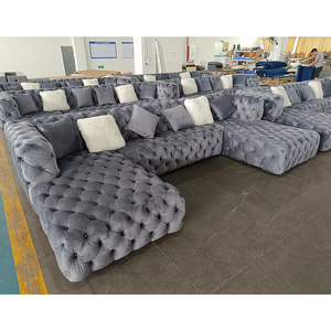 Sofás de Salón de Lujo, Sofá Seccional de Tela Chesterfield, Sofá Seccional Modular, Muebles de Salón Modernos - Product Image 5