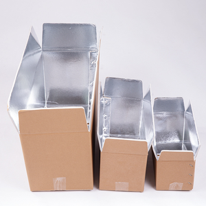 Boîtes isothermes en carton isolées avec du papier <span class=keywords><strong>aluminium</strong></span> pour l'expédition de nourriture, de fruits et légumes congelés, transport et emballage - Product Image 4