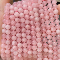 Bracelets en quartz rose naturel de Madagascar, perles rondes extensibles de 8 mm, pierres précieuses, pouvoir de guérison