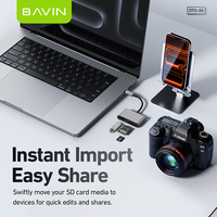 Lecteur de carte BAVIN Portable Mini OTG88 480 Mbps Transfert stable Type C USB Sd Tf 3 en 1 Adaptateur OTG