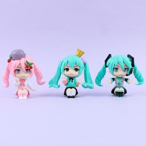 Statues Manga 8CM Figura, filles mignonnes assises, Sakura Miku, figurine en PVC d'anime pour boîte à œufs de capture, machine à gashapon, jouets de prix - Product Image 6