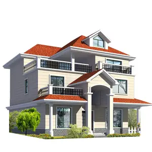 Casa de Campo prefabricada de lujo, apartamento de acero ligero, estructura de acero, moderna y atractiva, Color personalizado