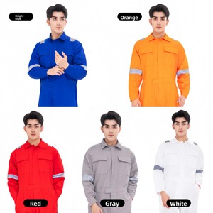 Nhiệm Vụ Nặng Nề 100% Cotton Người Đàn Ông Của Quần Áo Thoáng Khí Nhà Máy Đóng Tàu & Bến Cảng An Toàn Coverall Với OEM In Ấn Quần Áo Lao Động - Product Image 4