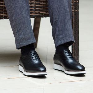 Zapatos Oxford de Alta Gama, Estilo Británico Informal de Negocios, Sin Cordones, con Capa Superior Repujada a Mano, Nueva Suela de Goma Antideslizante para Otoño - Product Image 5