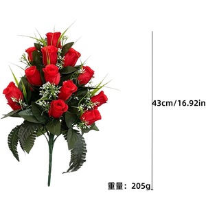 Éxito de Ventas Transfronterizo, Nuevo Diseño, Ramo de <span class=keywords><strong>Flores</strong></span> de Seda Atado a Mano con 24 Cabezas para Tumba, <span class=keywords><strong>Flores</strong></span> Artificiales para Pascua/Día de Todos los Santos - Product Image 4