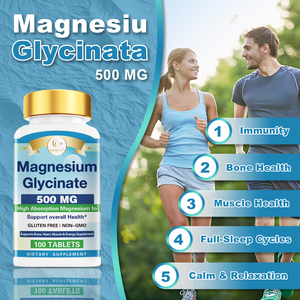 DUOZI Glycinate de magnésium 500 MG Comprimés Haute absorption Soutient la santé des os et des articulations 100 comprimés Complément alimentaire - Product Image 5