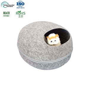 Ganzjahres-Filz-Kleintier-Haustier haus Abnehmbares klassisches wetterfestes Katzen bett für den Innen-und Außenbereich - Product Image 1