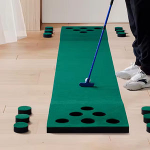 Tapete de Práctica de Golf Verde con 12 Cubiertas para Hoyos, Tapete de Golf para Interiores, Ayuda para el Entrenamiento de Golf - Product Image 4