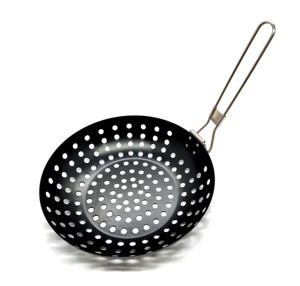 Cesta de barbacoa para acampar al aire libre, sartén antiadherente, barbacoa, <span class=keywords><strong>Wok</strong></span> redondo con doble mango - Product Image 5