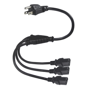 <span class=keywords><strong>3.3</strong></span> 英尺 18awg 替换用 <span class=keywords><strong>3</strong></span> 合 1 NEMA-5-15P 转 L 形 IEC320 90 度 <span class=keywords><strong>3</strong></span> X IEC C13 美国交流电源线分线器插座保护器 - Product Image 1