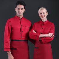 Chemise de cuisine respirante, veste de chef à fermeture à pression, uniforme de cuisine, chemises à manches longues pour restaurant