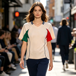 Camiseta Deportiva Transpirable de Poliéster 100% para Mujer, Diseño Color Block, de Secado Rápido, Personalizada, de Alta Calidad, Venta al por Mayor ODM - Product Image 6