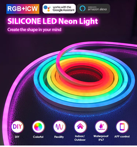 10ft IP67 Water Proof Decoration RGB IC Voice Control Smart Tuya App Wifi Remote Flexible LED Neon Strip <b>Rope</b> <b>Lights</b> - Product Image 2