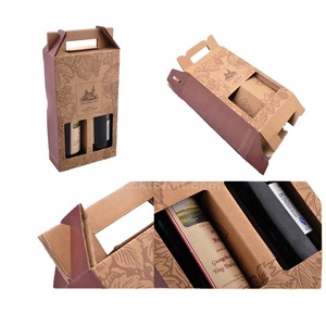 Ba Gói Die Cut Các Tông Sóng Giấy Bao Bì Rượu Chai Rượu Hộp Quà Tặng Với Xử Lý - Product Image 5