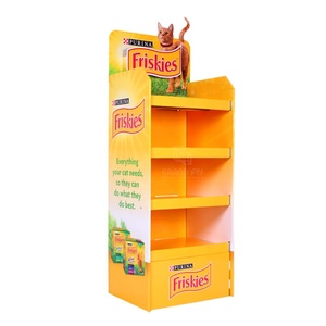 Espositore da Terra Moderno Personalizzato in Cartone Ondulato Ecologico con Rivestimento UV per Ciotole e Collari per Animali Domestici, Uso in Negozi al Dettaglio - Product Image 4