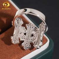Nouvel arrivage : Bague Hip Hop pour homme en Moissanite D VVS, style Iced Out, en argent sterling 925, motif croix