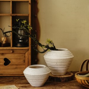 Vase de fleurs en céramique pour le salon, série rétro nordique de 14mm, grès givré, taille irrégulière, articles décoratifs - Product Image 5