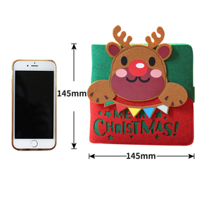 2023 <b>Christmas</b> <b>Notebook</b> Gift Set Pocket Mini Small Cute Binder Felt Cover Journal Diary <b>Notebook</b> for Student Kids - Product Image 2