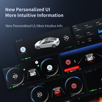 Écran intelligent de tableau de bord de 8,9 pouces, caméra HD, résolution 1920x720, écran IPS intégrant CarPlay sans fil, Android Auto, numérique