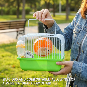 Grande cage à hamster en fil métallique durable avec poignée de transport, enclos portable pour petits animaux pour une utilisation en extérieur et en intérieur - Product Image 4