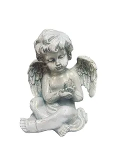 Oturma dua melek Cherub melek heykeli bellek dua hediye melek bebek anma erkek heykelleri