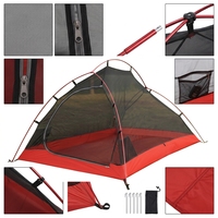 Tente de trekking professionnelle double couche en nylon 20D enduit de silicone, avec poteaux en aluminium, 1,9 kg, légère, imperméabilité 3000 mm+, 4 saisons