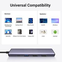Hub USB-C multifonction 5 en 1 avec coque en aluminium, USB 3.0/2.0/HDMI, prise en charge PD 100W, vitesse de transmission 4K30Hz 5 Gbps, emballé