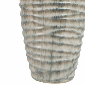 Vaso alto in ceramica a coste, moderno vaso in gres per fiori, per soggiorno, camera da letto, ufficio, decorazione da tavolo - Product Image 5