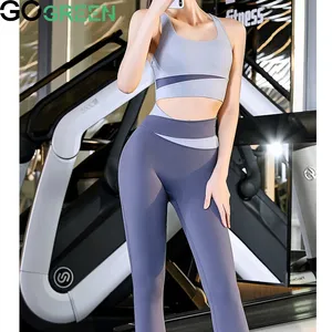 2-Piece Solid Color Women Sport Bra Top Breathable Gym Leggings Fitness Gym Workout Yoga Set For Women
