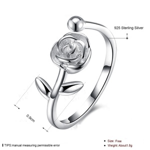 Bague réglable pour cendres 2026 en argent sterling 925, motif fleur de rose - Product Image 6