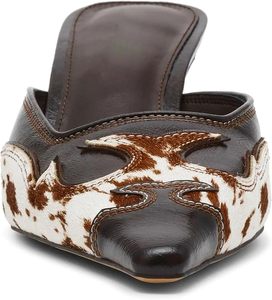 Scarpe da Ufficio con Tacco Sottile e Punta Affusolata per Donna, Logo Personalizzato, Slip-On Traspiranti con Stampe Animalier, Ciabatte Estive - Product Image 4