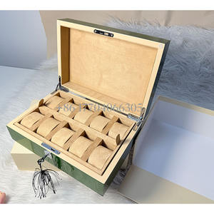 Luxury Piano Green 10 Slots <b>Watch</b> Organizer Box Custom Caja Para Reloj <b>Wooden</b> <b>Watch</b> Storage Box With Logo for brand - Product Image 4