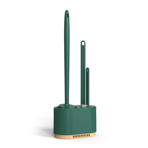 Juego de escobillas de baño 3 en 1 de primera selección, color verde oscuro, redondo, fácil de limpiar, montado en la pared para baño - Product Image 3