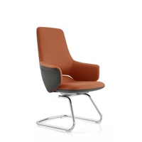 Chaise de visiteur de luxe en cuir PU, style italien moderne, chaises de bureau professionnelles pour la maison, avec base en métal chromé pour le bureau