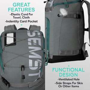 Échantillon gratuit, logo personnalisé, ensemble de sacs de voyage pour équipement de ski en deux pièces, longueur réglable pour une utilisation en extérieur et en salle de sport - Fabriqué en polyester durable - Product Image 5