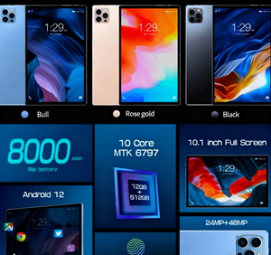 Nueva Tablet Inteligente TAB 14 Original en Oferta, 4GB+32GB, Pantalla Capacitiva de 10.1 Pulgadas, Android 12, Procesador MTK, Resistente al Agua, Entretenimiento - Product Image 5