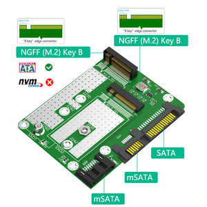 نسخة جديدة مزدوجة <span class=keywords><strong>M</strong></span>.2(NGFF) SSD إلى محول SATA3 مزدوج - Product Image 3
