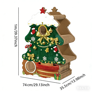 环保耐用毛绒圣诞树猫抓板攀爬树小猫游戏塔抓板塔 - Product Image 5