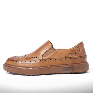 Men's Brogue Designed Trendy Other Upper Material Slip-On <b>Height</b> <b>Increasing</b> Autumn High Quality Outdoor Business Dress <b>Shoes</b> - Product Image 6