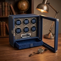 Boîte à montres automatique en microfibre personnalisée avec écran tactile LCD, style rétro et tiroir à bijoux pour montres