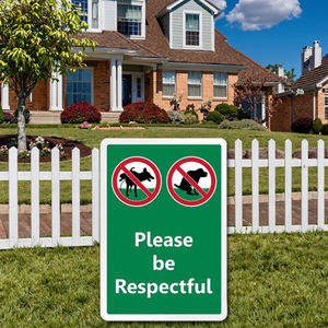 Nessun cane che fa la cacca o fa pipì-si prega di essere rispettosi e pulire dopo il vostro animale domestico, avviso di alluminio durevole per i prati - Product Image 3