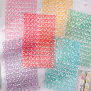 Self-Adhesive Personalized Printing Custom PET Clear Plastic Rainbow Film Glitter Alphabet Decorative Waterproof Sticker Sheet