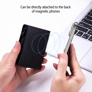 OEM 5 Colors PU Leather Magnetic Trifold <b>Wallet</b> RFID Anti-Theft Pop Up Credit <b>Card</b> <b>Holder</b> with Fan Out Mechanism <b>for</b> Men Women - Product Image 6