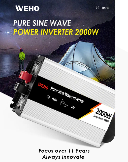 Power Repair Outdoor Construction Pure Sine Wave Inverter P Series 2000W 12V 24V 48V to 220V