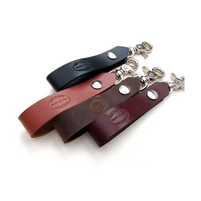 Factory hot sale leather zinc alloy keychain multi-color optional embossing printing Logo leather PU keychain